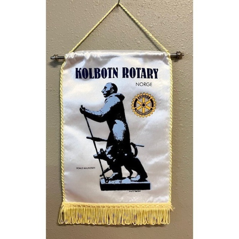 VINTAGE Rotary International Club wall Banner Flag KOLBOTN ROTARY NORGE